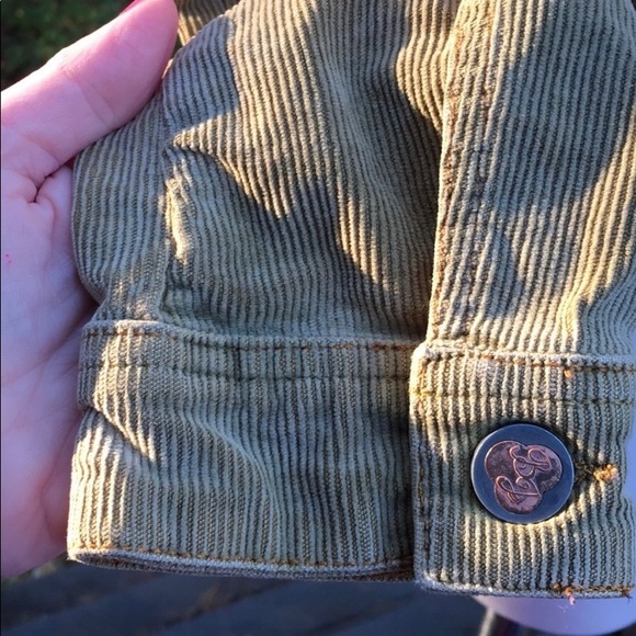 Corduroy jean jacket with copper accents rivets M - Picture 2 of 10